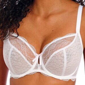 Fancies Underwire Plunge Bra White